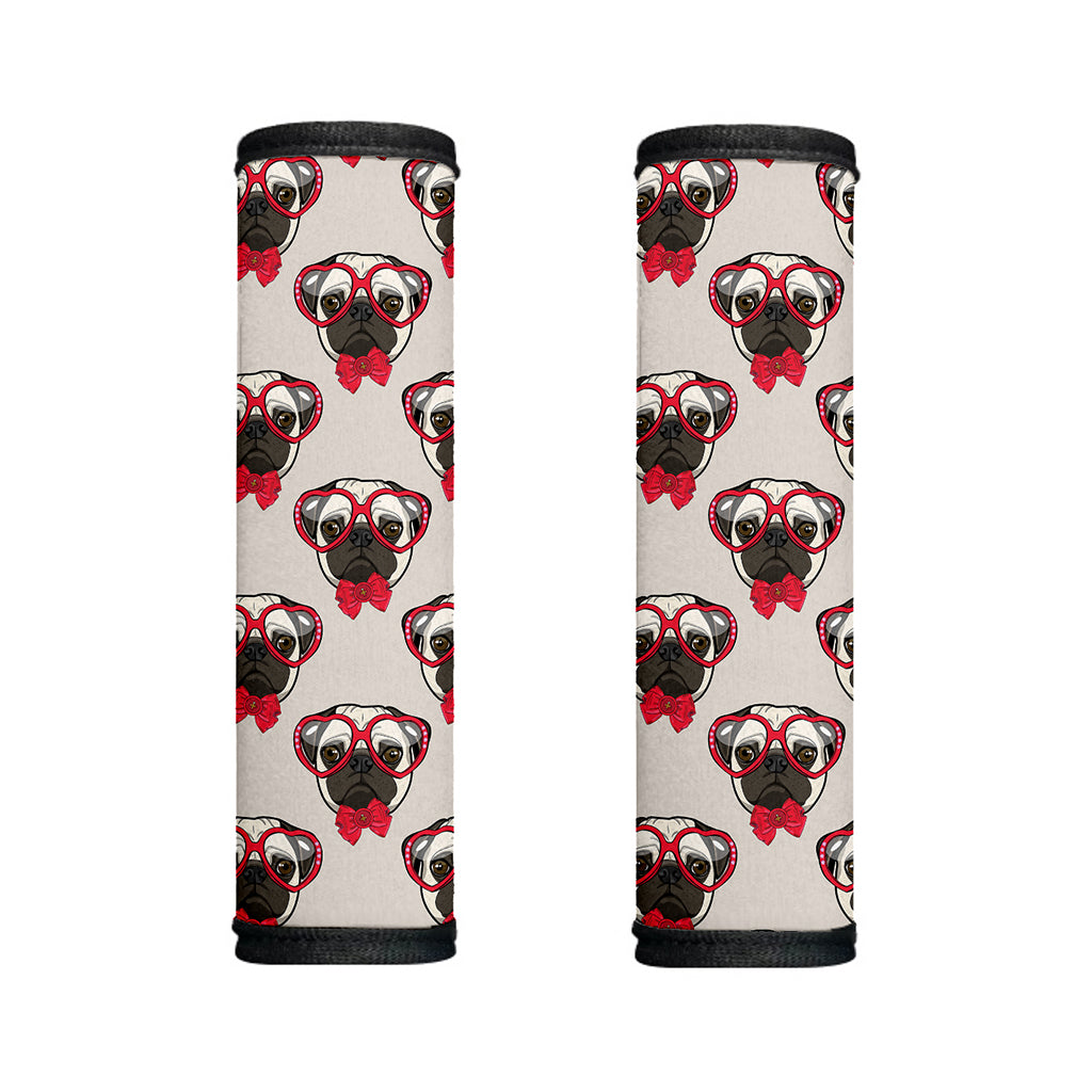 Red Glasses Pug Pattern Print Handle Covers
