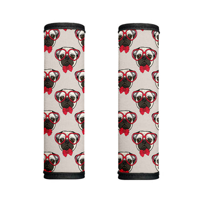 Red Glasses Pug Pattern Print Handle Covers