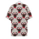 Red Glasses Pug Pattern Print Hawaiian Shirt