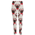 Red Glasses Pug Pattern Print High-Waisted Pocket Leggings