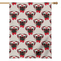 Red Glasses Pug Pattern Print House Flag