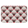 Red Glasses Pug Pattern Print Indoor Door Mat