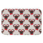 Red Glasses Pug Pattern Print Indoor Door Mat