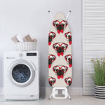 Red Glasses Pug Pattern Print Ironing Board Cover