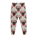 Red Glasses Pug Pattern Print Jogger Pants