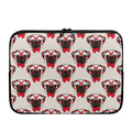 Red Glasses Pug Pattern Print Laptop Sleeve