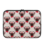 Red Glasses Pug Pattern Print Laptop Sleeve