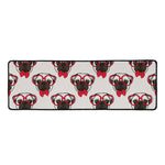 Red Glasses Pug Pattern Print Long Kitchen Mat