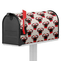 Red Glasses Pug Pattern Print Mailbox Cover