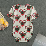 Red Glasses Pug Pattern Print Men's Bodysuit
