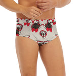 Red Glasses Pug Pattern Print Men's Briefs