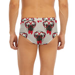 Red Glasses Pug Pattern Print Men's Briefs
