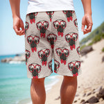 Red Glasses Pug Pattern Print Men's Cargo Shorts