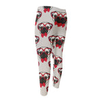 Red Glasses Pug Pattern Print Men's Compression Pants