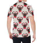 Red Glasses Pug Pattern Print Men's Shirt