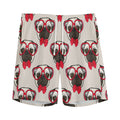Red Glasses Pug Pattern Print Men's Athletic Shorts