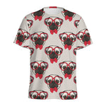 Red Glasses Pug Pattern Print Men's Sports T-Shirt