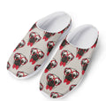 Red Glasses Pug Pattern Print Mesh Casual Shoes