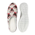 Red Glasses Pug Pattern Print Mesh Casual Shoes