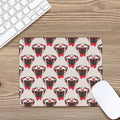 Red Glasses Pug Pattern Print Mouse Pad