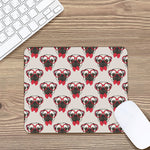 Red Glasses Pug Pattern Print Mouse Pad