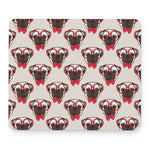 Red Glasses Pug Pattern Print Mouse Pad