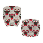 Red Glasses Pug Pattern Print Office Chair Cover