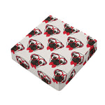 Red Glasses Pug Pattern Print Outdoor Seat Cushion Cover