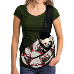 Red Glasses Pug Pattern Print Pet Sling Carrier