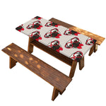 Red Glasses Pug Pattern Print Picnic Table Cover