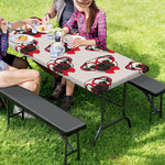 Red Glasses Pug Pattern Print Picnic Table Cover