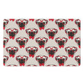 Red Glasses Pug Pattern Print Polyester Doormat