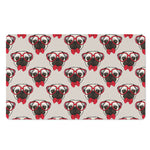 Red Glasses Pug Pattern Print Polyester Doormat