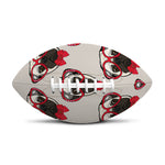 Red Glasses Pug Pattern Print Rugby Ball
