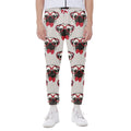 Red Glasses Pug Pattern Print Joggers
