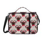 Red Glasses Pug Pattern Print Shoulder Strap Bible Bag
