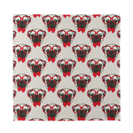 Red Glasses Pug Pattern Print Silk Bandana