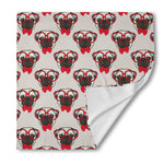Red Glasses Pug Pattern Print Silk Bandana