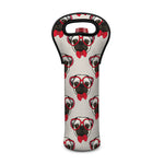 Red Glasses Pug Pattern Print Single Neoprene Wine Tote