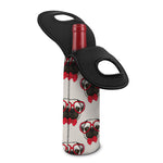Red Glasses Pug Pattern Print Single Neoprene Wine Tote