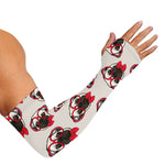 Red Glasses Pug Pattern Print Sun Protection Arm Sleeves