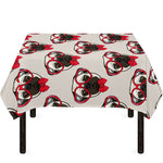 Red Glasses Pug Pattern Print Tablecloth