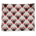 Red Glasses Pug Pattern Print Tapestry