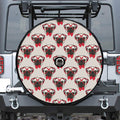 Red Glasses Pug Pattern Print Tire Cover With Camera Hole