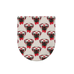 Red Glasses Pug Pattern Print Toilet Lid Cover