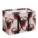 Red Glasses Pug Pattern Print Utility Tote Bag