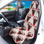 Red Glasses Pug Pattern Print Waterproof Car Seat Cover