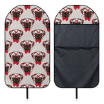 Red Glasses Pug Pattern Print Waterproof Car Seat Cover