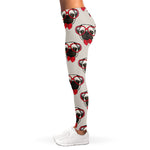 Red Glasses Pug Pattern Print Women's Leggings