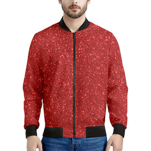 Red Glitter Artwork Print (NOT Real Glitter) Men's Bomber Jacket